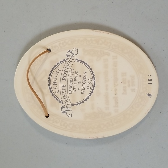 Genuine Trinity Pottery Handcrafted In Wisconsin USA Plaque House Rules - Picture 3 of 6